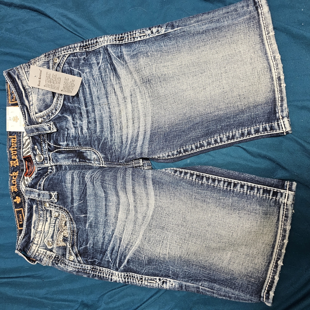 True Religion Blue Denim Shorts